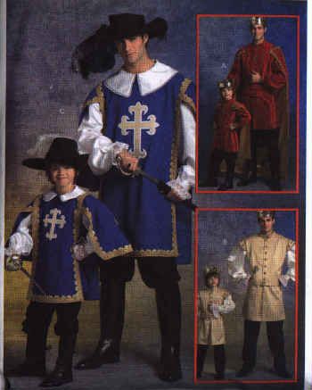 Child Boy PRINCE MUSKETEER COSTUME PATTERN Sz 3  8 NEW  