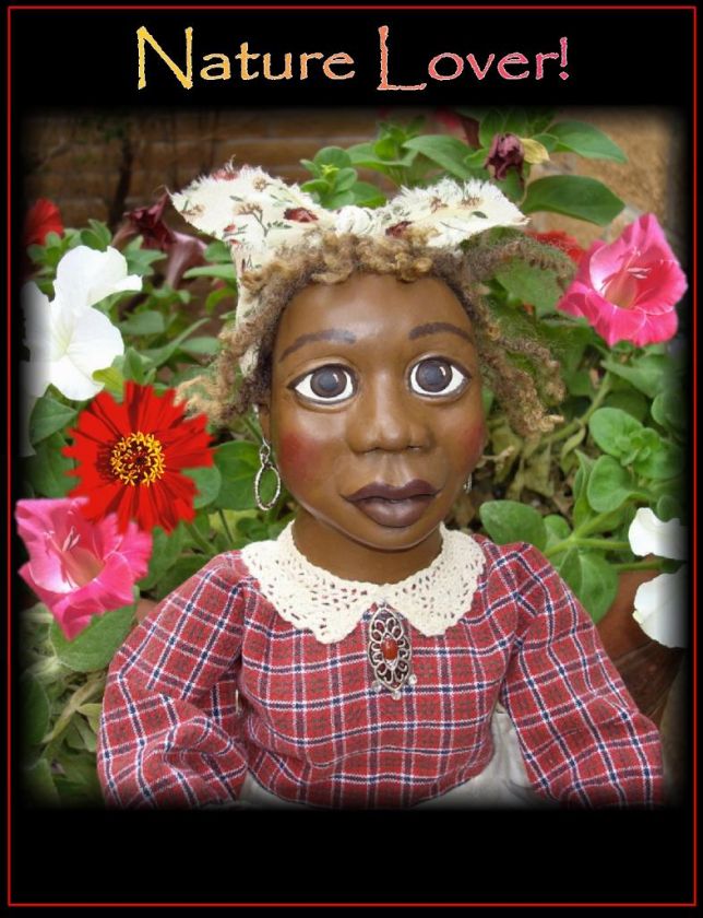   , Primitive Folk Art Doll, By Rochelle, Black Americana Mammy  