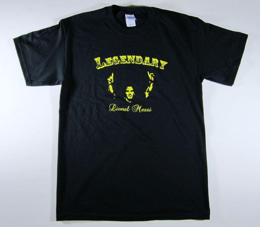 Legendary Lionel Messi T Shirt, Barcelona, Mens Black T shirt  