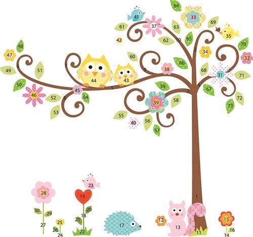 Giant Tree Wall Decal Sticker Nursery Decor Owl Flowers  