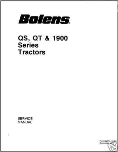 Bolens QS,QT & 1900 Series Tractor Service Manual  