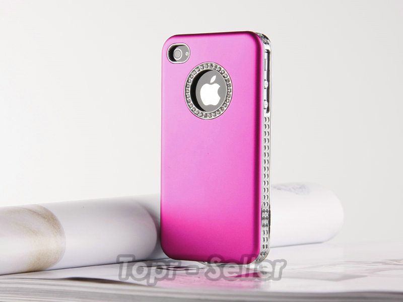 Rose Red Luxury Bling Diamond Crystal Case Cover For iPhone 4S 4G 4 