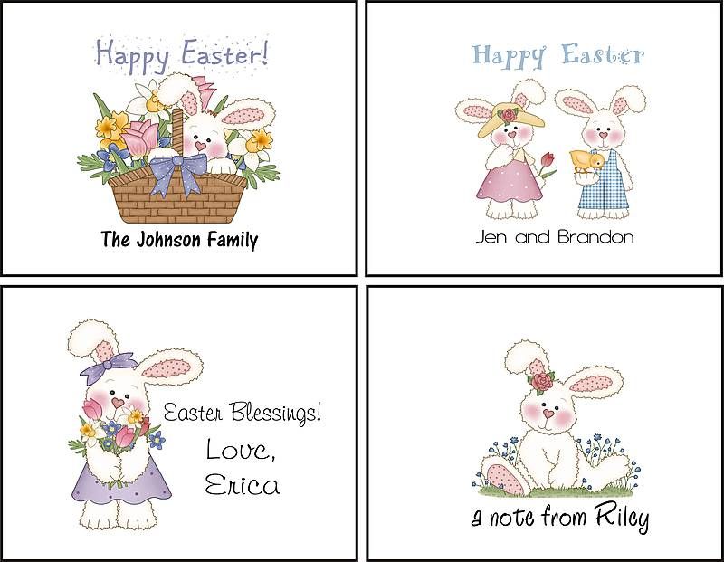 Personalized EASTER BUNNY Note Cards Stationery  