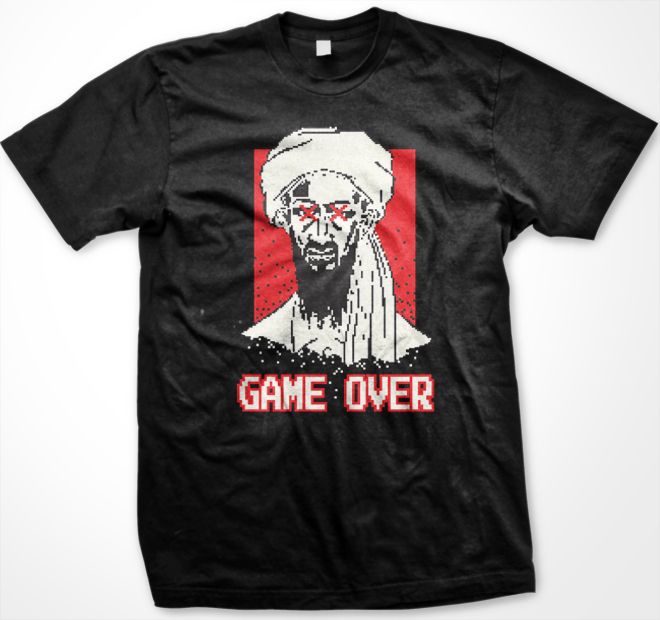Osama Bin Laden Game Over Funny Patriotic Mens T shirt  