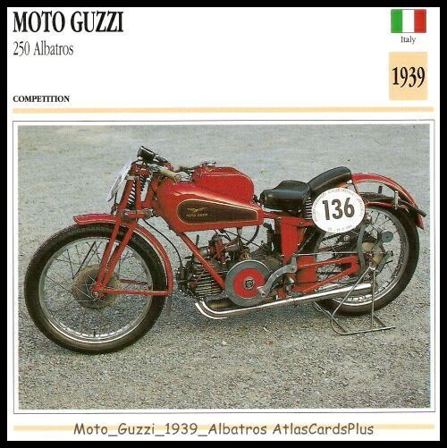 Motorcycle Collector Card 1939 Moto Guzzi 250 Albatros Bacon Slicer 