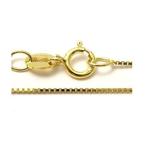 Solid Venetian Box Chain Necklace 10K Yellow Gold 0.6mm  