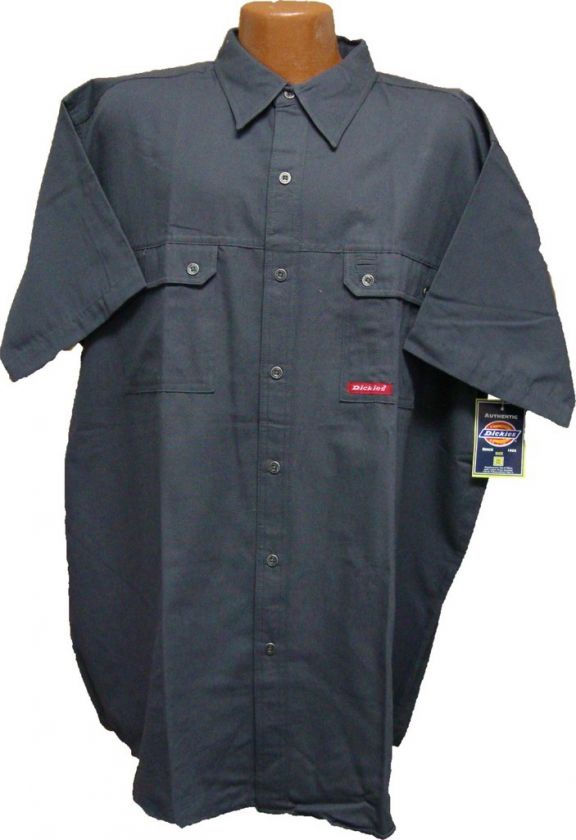 Dickies Short Sleeve Grey Two Pocket Work Shirt 3XL  