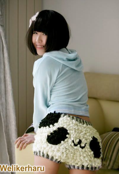 Sexy Soft Hand Knitted Fluffy Panda Mini Shorts Pants  
