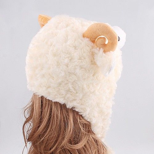 Cartoon Animal Sheep Cute Fluffy Plush Hat Cap H1690  