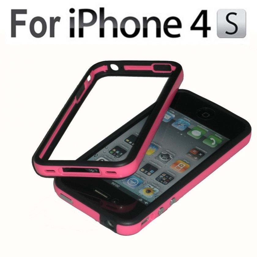   Bumper Frame TPU Silicone Case for iPhone 4S and CDMA 4 W/Side Button