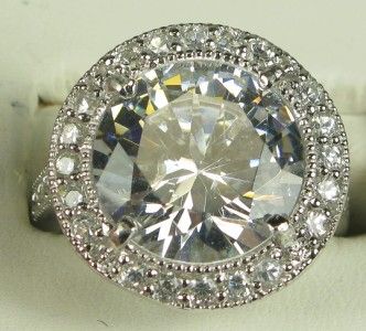   06ctw Diamond Cut White Sapphire Sterling Silver 925 Ring Sz 6.5 ~8.3g