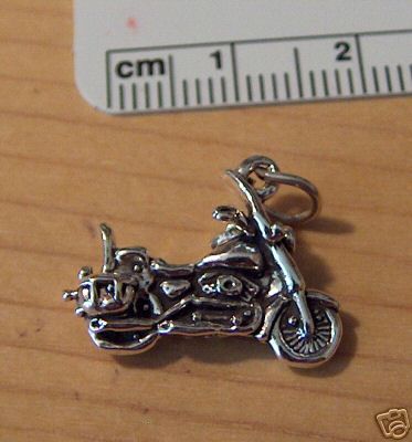 Sterling Silver 3 D Detailed Harley? Motorcycle Charm  