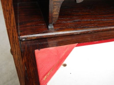 SLIM Antique English Tiger Oak Larkin Desk Bookcase Shelf w cubbyhole 