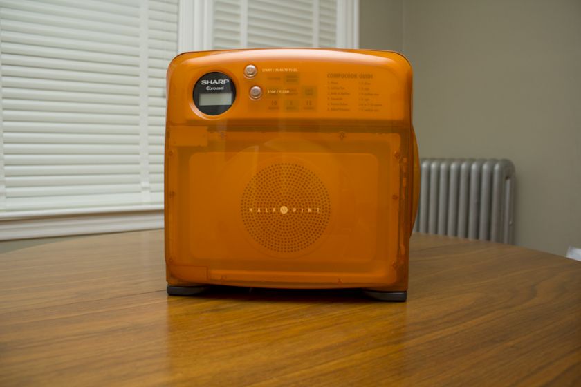 Sharp Half Pint Carousel Microwave, Orange   Spotless and fully 