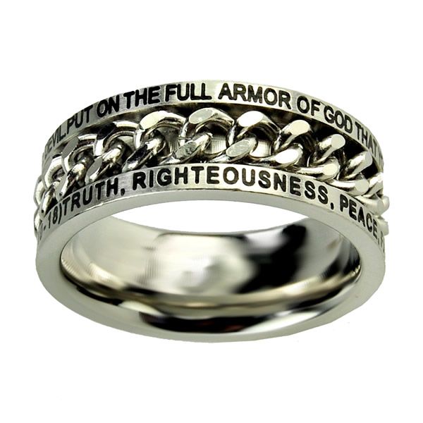 NEW Guys Armor of God Chain Spinner Purity Ring  